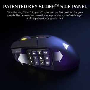 Souris Gamer Sans Fil CORSAIR SCIMITAR ELITE WL SE GUN METAL