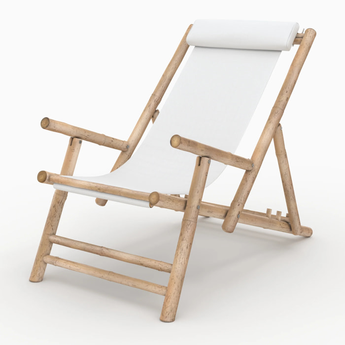 Chilienne en bambou et toile blanche - Vadella