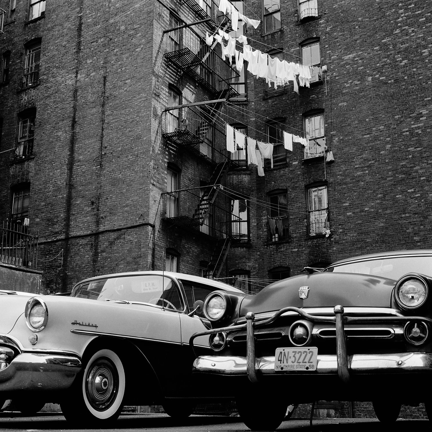 Photo noir et blanc de New York en 1960 Tableau alu Dibond