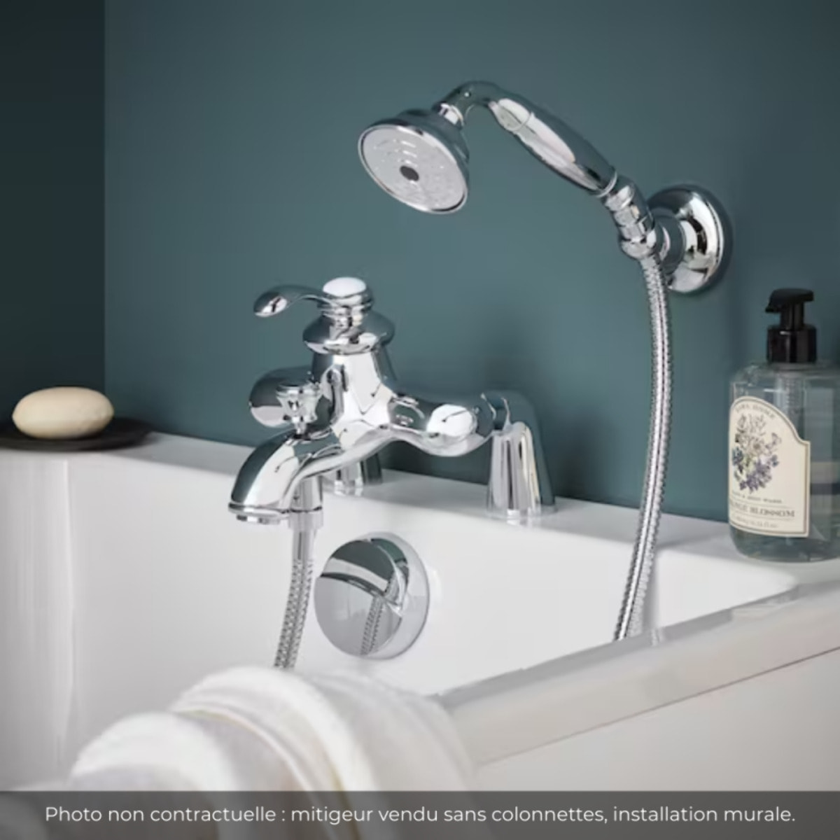 Jacob Delafon - Ensemble Mitigeur Bain Douche mécanique mural avec douchette et flexible Fairfax