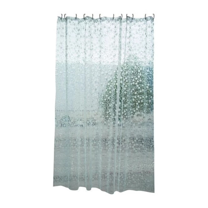 Rideau de douche EVA COPENHAGUE 180x200cm QUALITà PREMIUM Transparent  - Anneaux inclus MSV