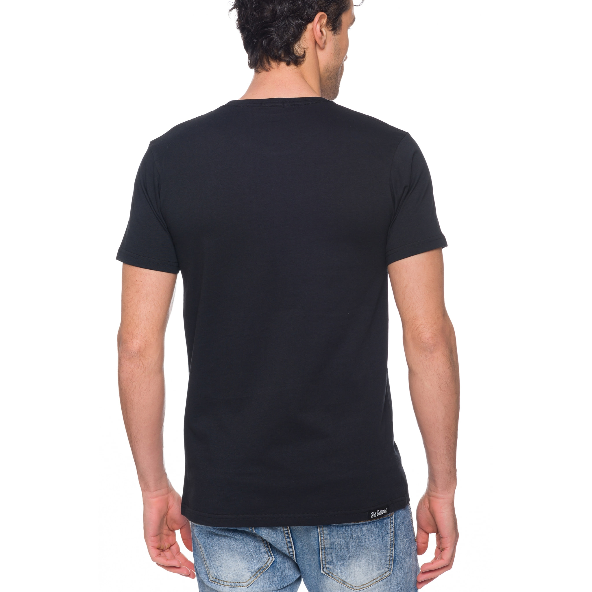 T-shirt in cotone 150 gr Hot Buttered Lizard Nero logo arancio.