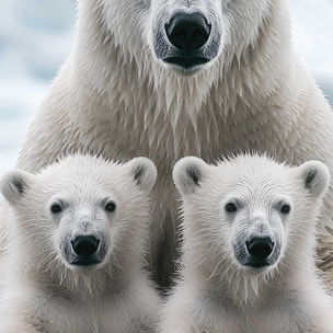 Tableau famille ours polaire Toile imprimée