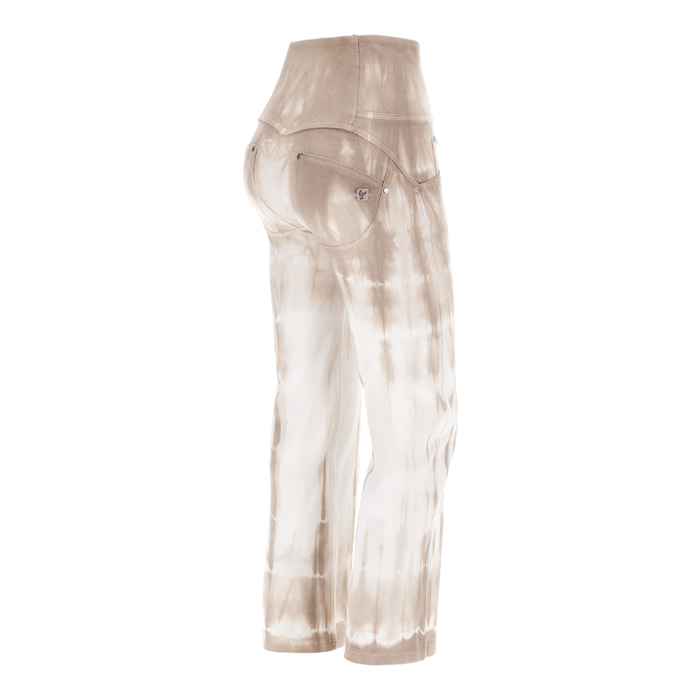 Pantaloni push up WR.UP® cropped vita alta gabardine tie dye