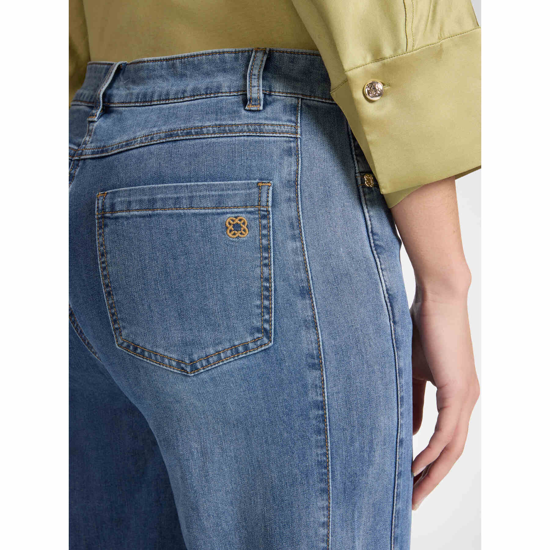 Elena Mirò - Jeans 5 tasche mid wide leg - Blu