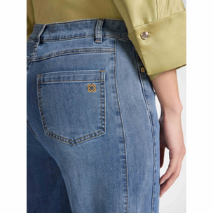 Elena Mirò - Jeans 5 tasche mid wide leg - Blu