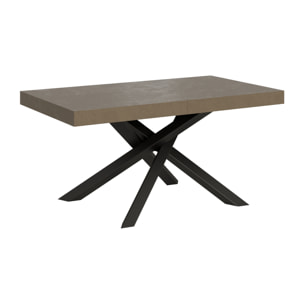 Table extensible 90x160/420 cm Volantis taupe pieds anthracite