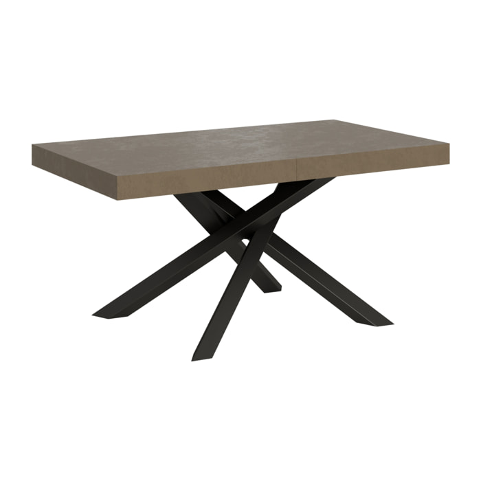 Table extensible 90x160/420 cm Volantis taupe pieds anthracite