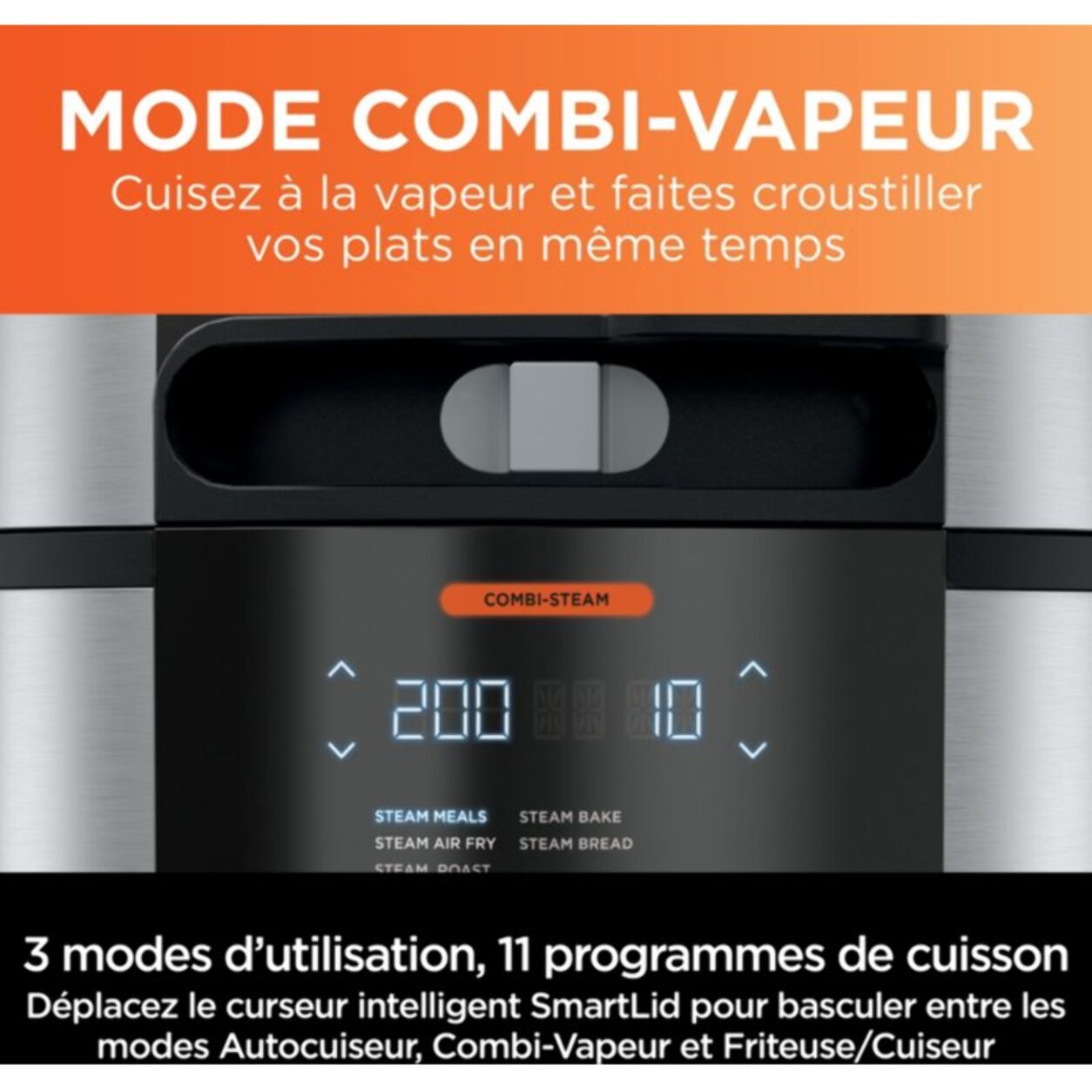 Multicuiseur NINJA Foodi OL550EU gris/noir 6 L, 11 modes de cuisson dont air fryer