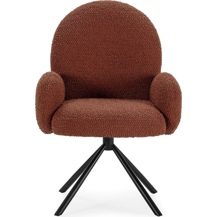 Fauteuil pivotant en tissu bouclé - OPALINE