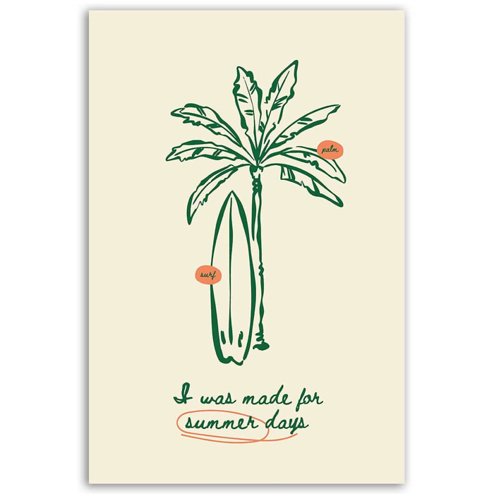 Tableau palmier Summer Days Toile imprimée