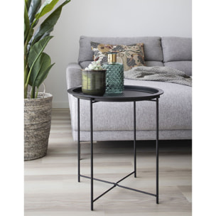 Tavolino d'appoggio Bastia in acciaio nero, ø47×50 cm