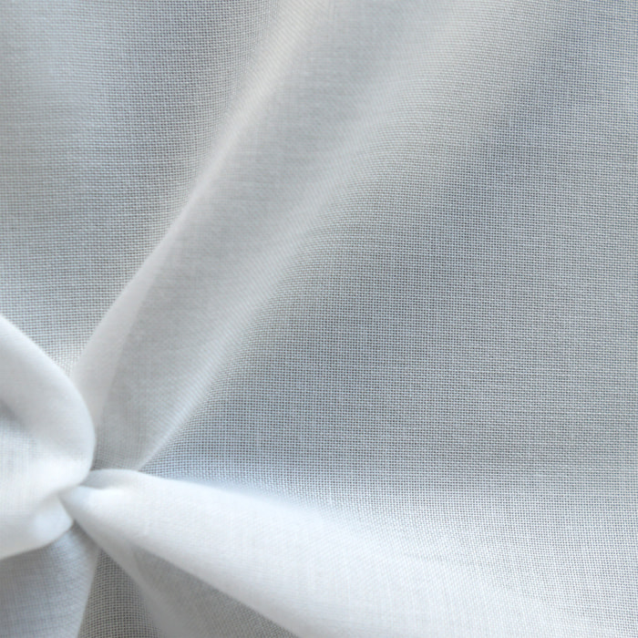 Tissu en voile d'étamine unie et bas plombé - Blanc