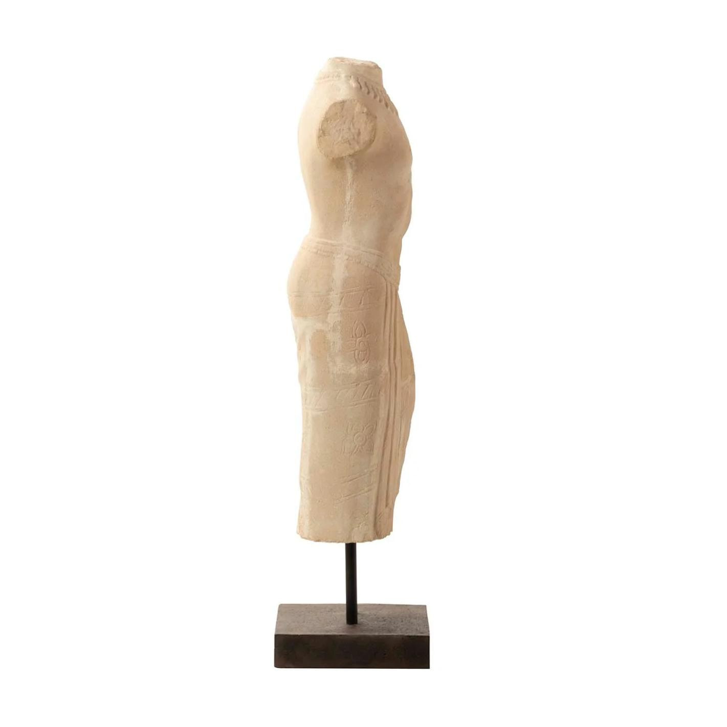 Figura Torso Hombre Terracota Blanco 40x35x130 Cm