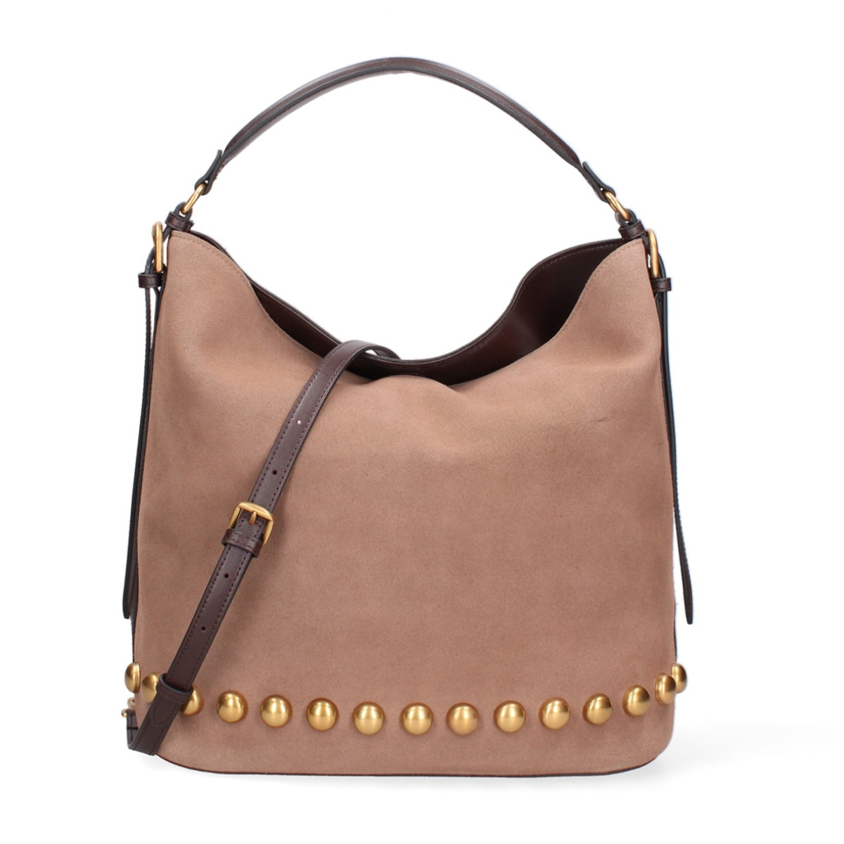 Borsa a spalla da donna Made in Italy - Modello Seraphina Plus - Pelle scamosciata - 31.0 x 31.0 x 15.0 cm