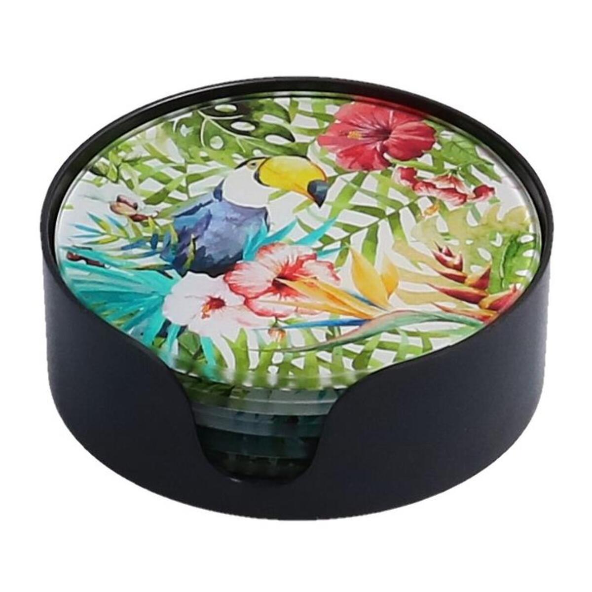 Sottobicchiere in vetro set da 6 pezzi tucano tondo cmø10