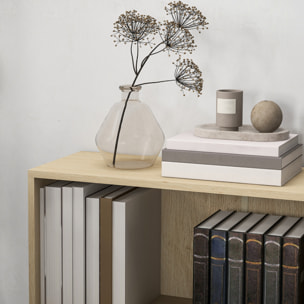 Bibliothèque cube - cube de rangement 2 compartiments - dim. 60 x 24 x 63 cm - effet bois clair