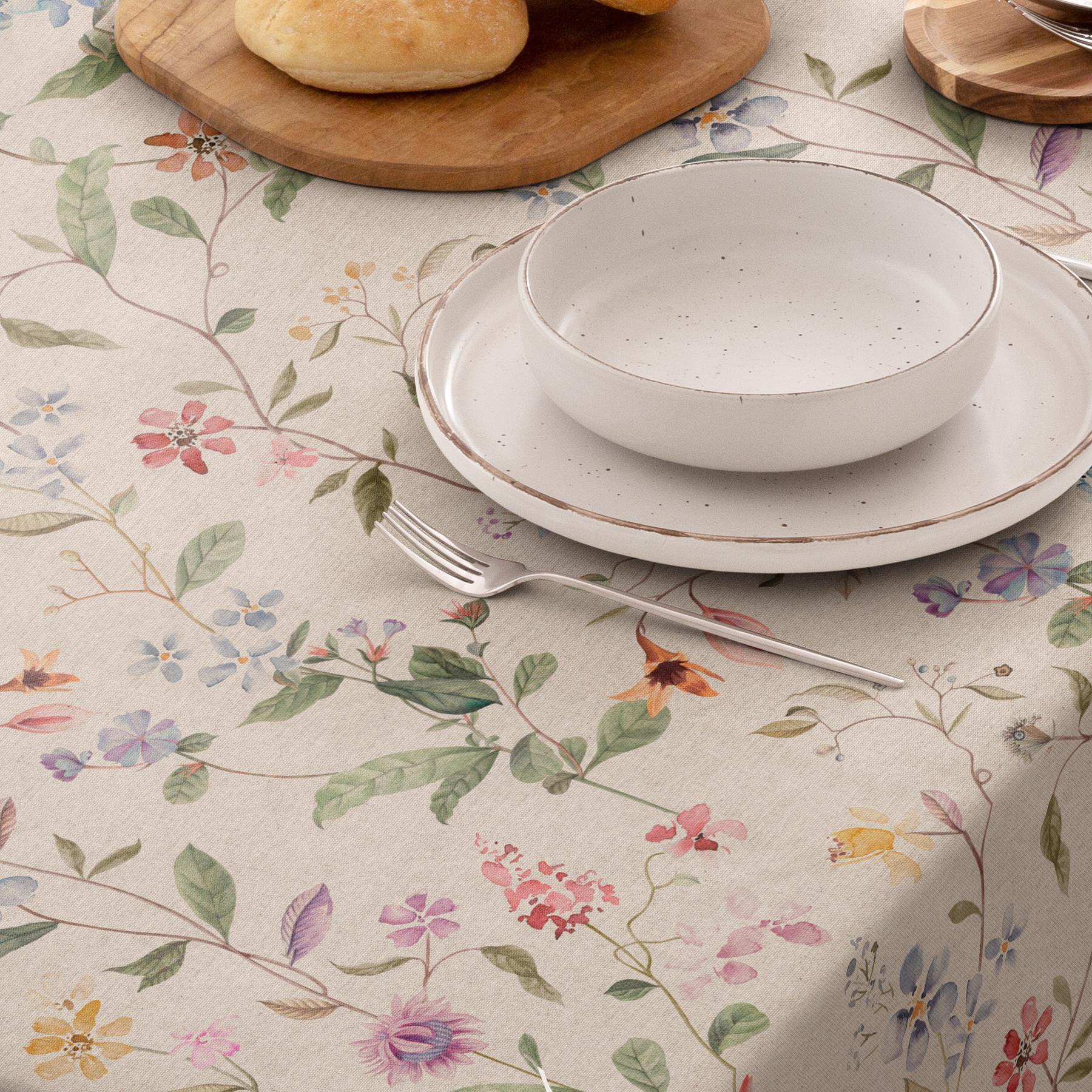 Nappe anti-taches PEONIA MULTICOLORE - en 100 % coton