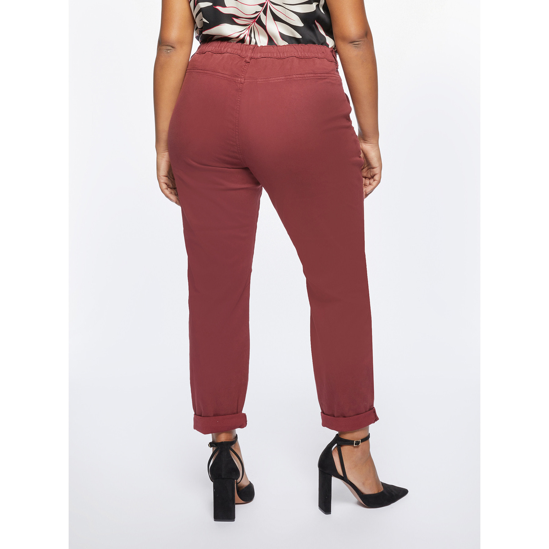 Fiorella Rubino - Pantaloni chinos in TENCEL™ - Bordeaux