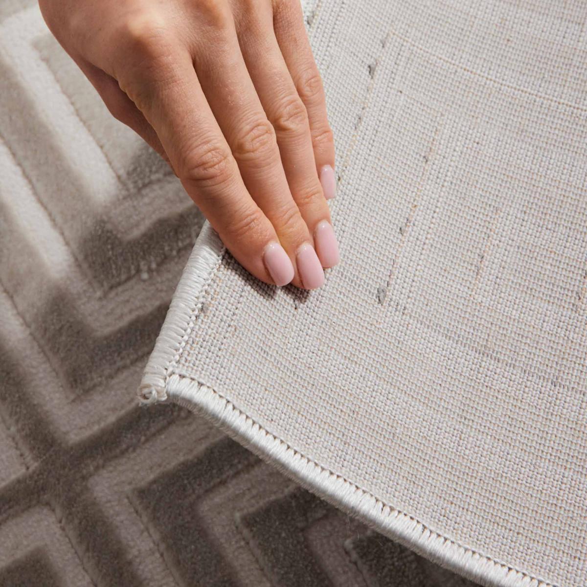 Tapis salon, motif géométrique relief, taur, chaleureux