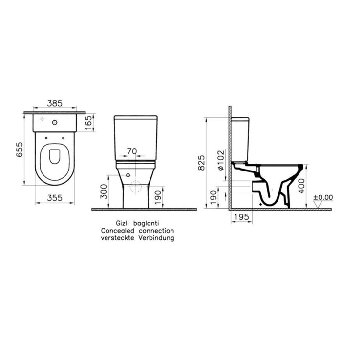 Réservoir Vitra S50, remplissage par le bas, Blanc (5422B003-5036)
