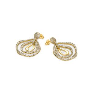 Pendientes con Circonita Brillante acabado oro 18k