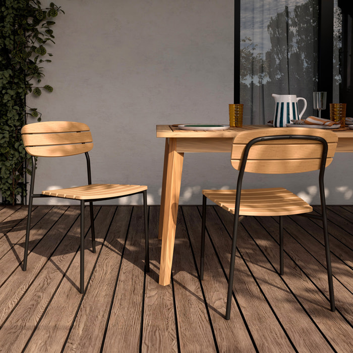 Lot de 2 chaises de jardin en résine synthétique - Taya