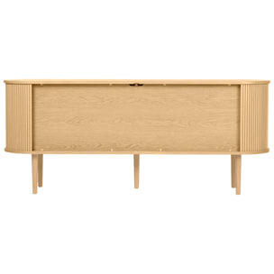 Buffet vintage bois clair chêne avec rangements 2 portes coulissantes L180 cm EPIC