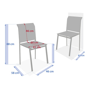 Chaise de jardin empilable "Essentia" wengé & praliné aluminium et texaline
