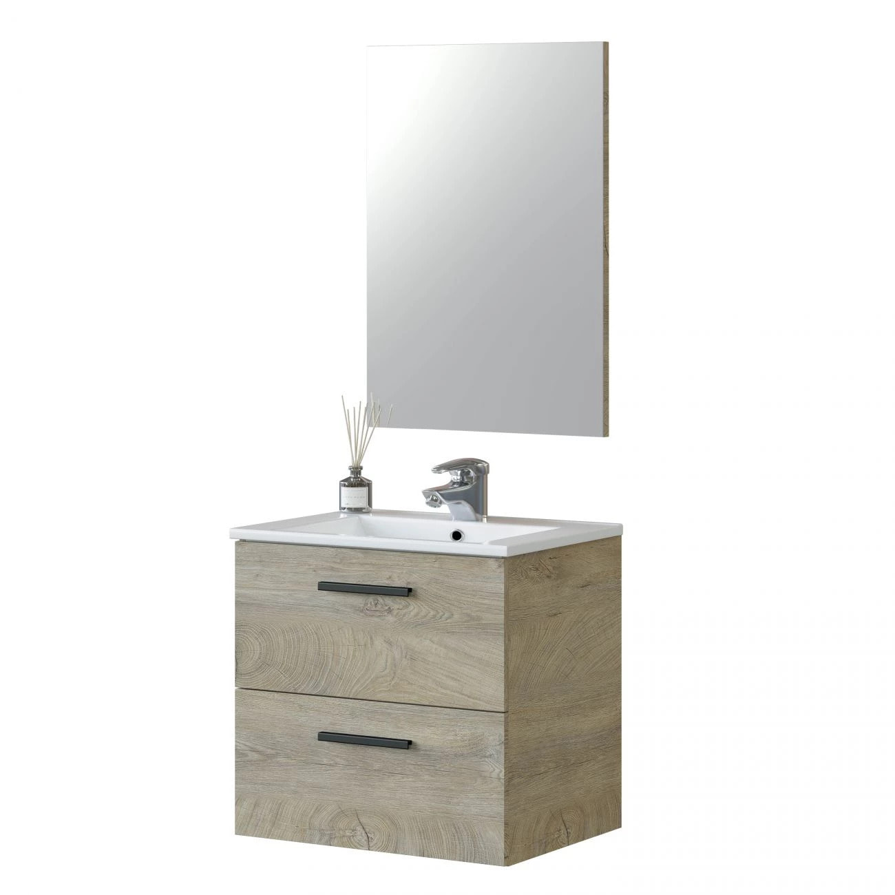 Mueble de baño Aruba 60 con espejo Roble Alaska