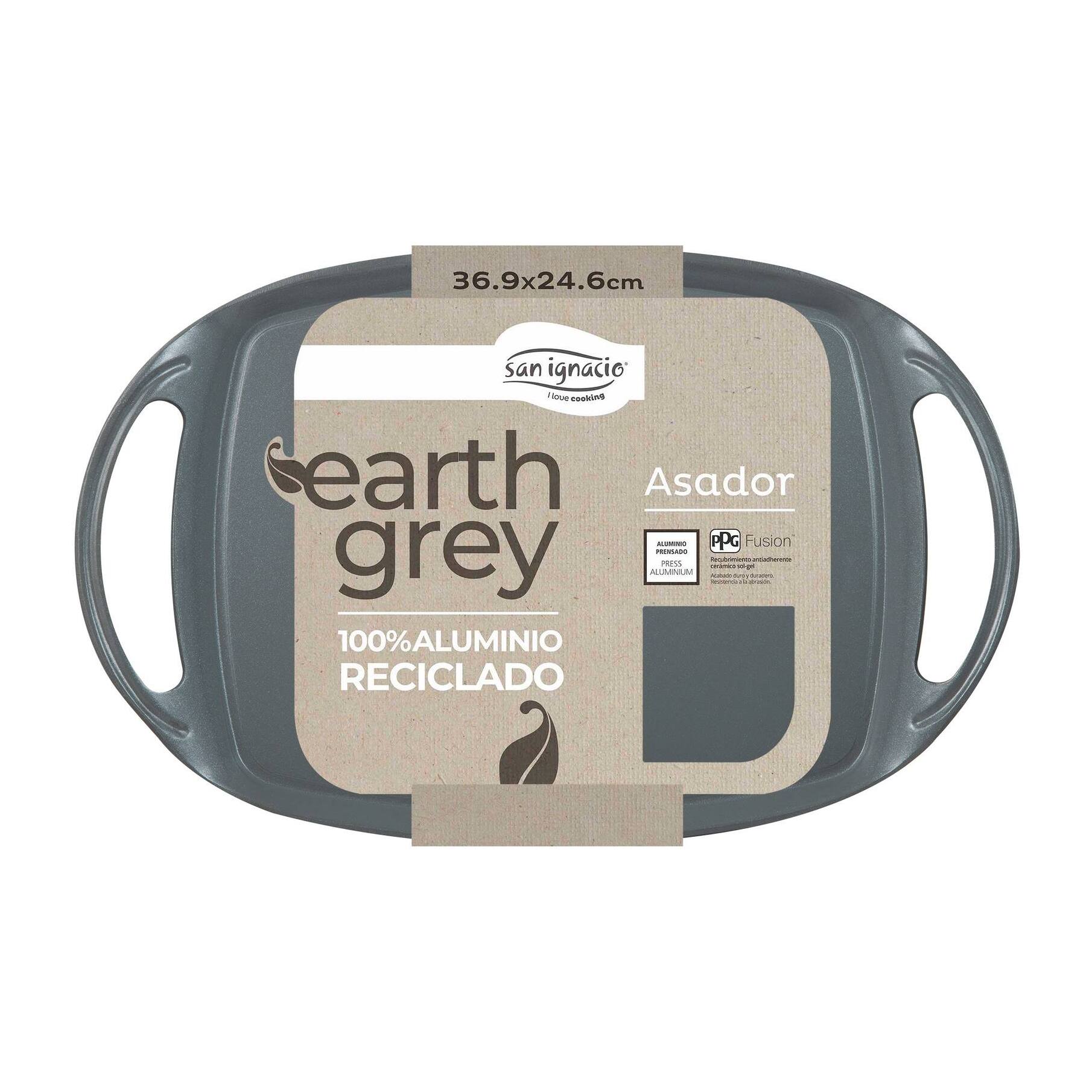 Asador Grill de 36,9x24,6cm en aluminio forjado Earth Grey San Ignacio