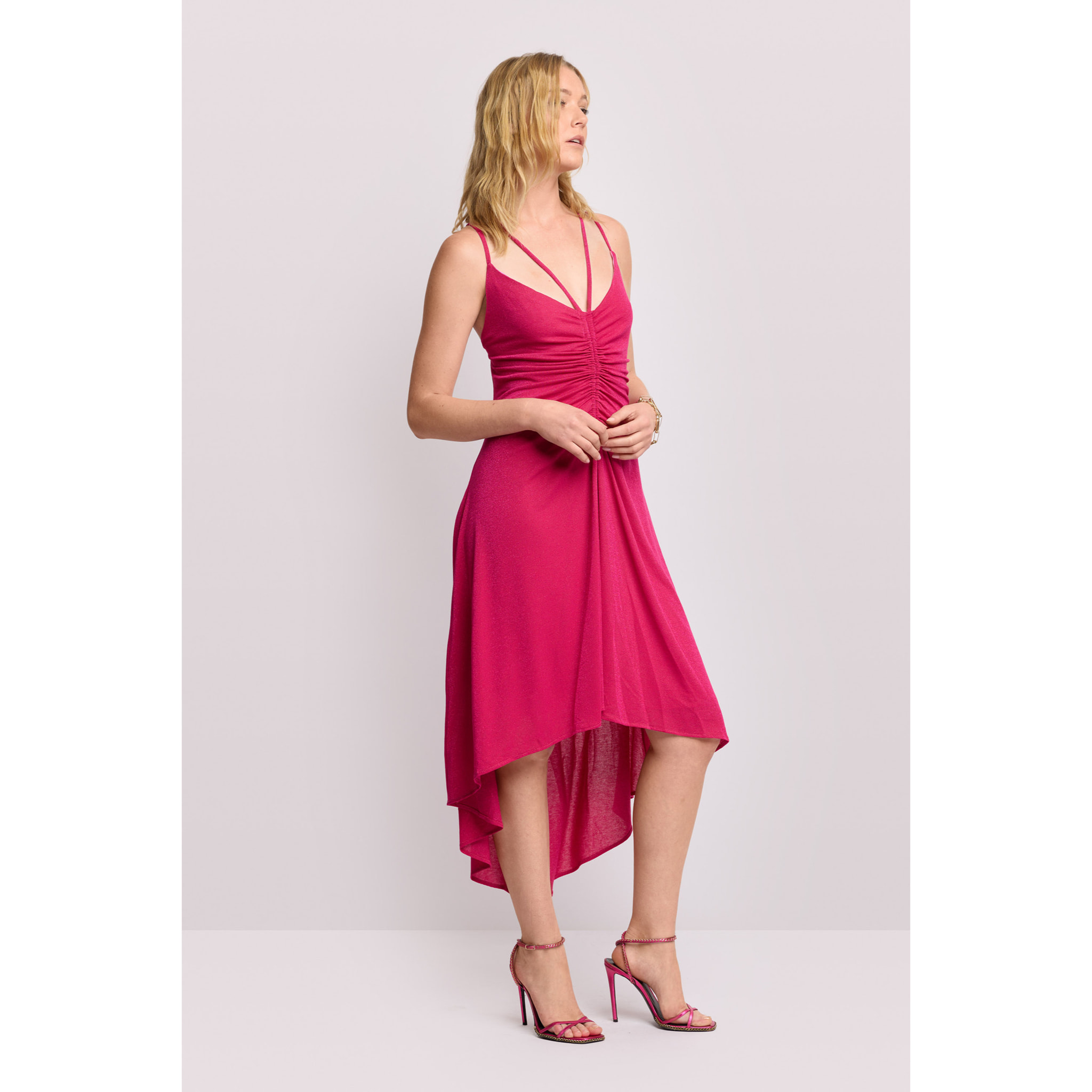 Kocca - Abito asimmetrico in lurex Donna