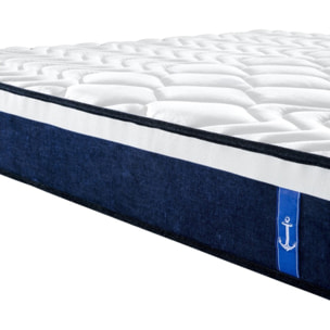 Matelas Océan | Mémoire de forme & Ressorts ensachés | 23 cm | Aération renforcée