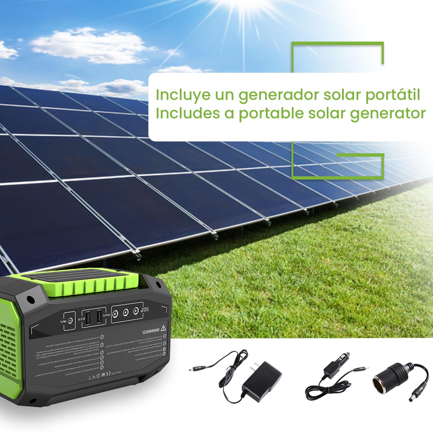 Estación de energía portátil A1, 150W, 15V / 2A. Tamaño: 19.8x10.8x12.6cm; 1,5kg.