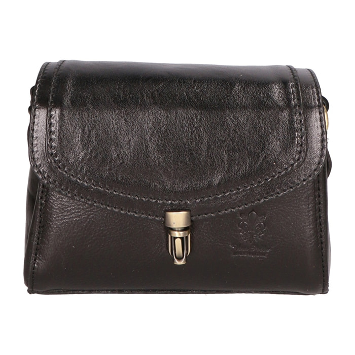 Borsa a tracolla da donna Made in Italy - Modello Faye - 100% pelle - 18.0 x 13.0 x 5.0 cm