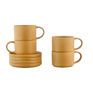 Tasse SCANDI 15cl et soucoupe Ø12cm - 8 pièces - Ocre