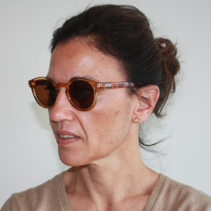 Gafas de sol OCEAN MONTREAL - Blanco transparente mate con patillas en carey y / Ahumada