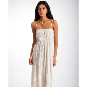 Vestido largo de tirantes con textura