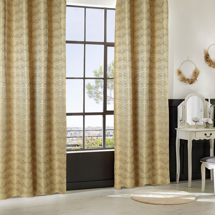 Rideau "Mizani" jacquard ocre 135x260cm