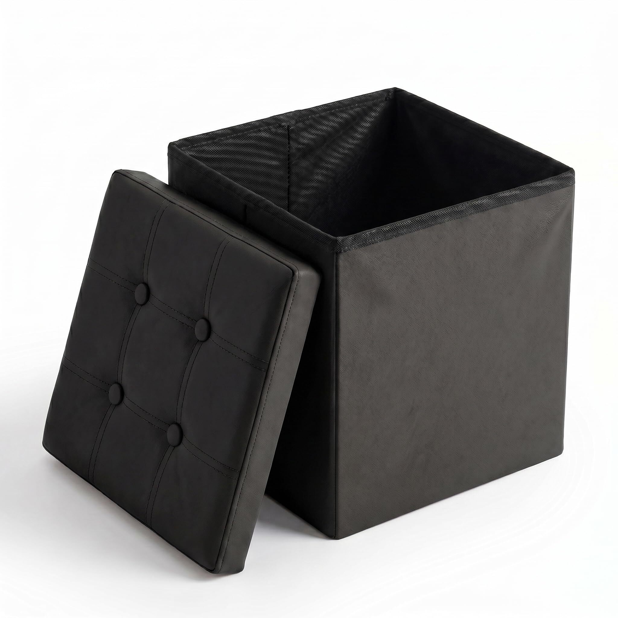 Pouf contenitore in PVC - NERO