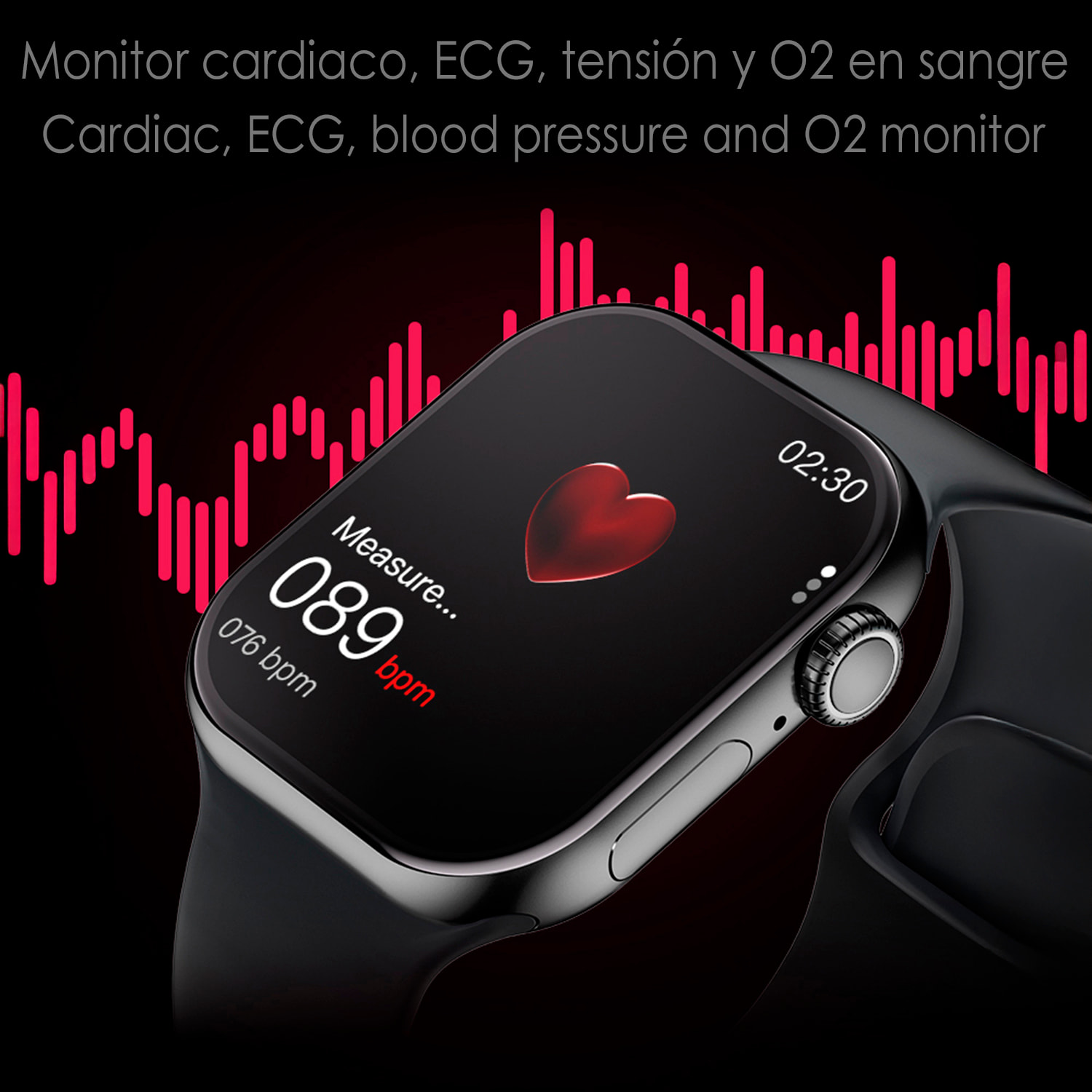 Smartwatch S10 con monitoraggio avanzato della frequenza cardiaca, ECG, zucchero nel sangue, chiamate Bluetooth. Traduttore vocale, ChatGPT e giochi di abilità.