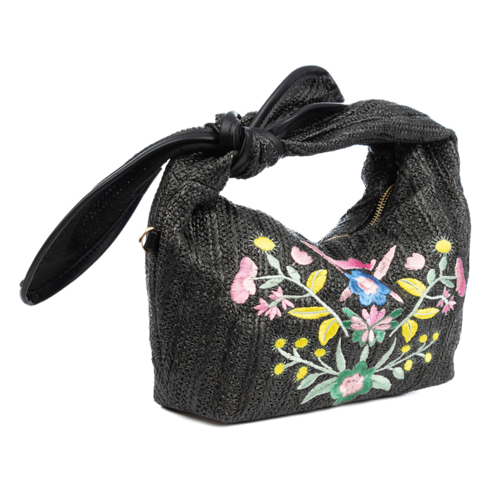 Bisagno Bolso de hombro Mujer. Fabricado en tela y piel sintética PU con diseño de flores.