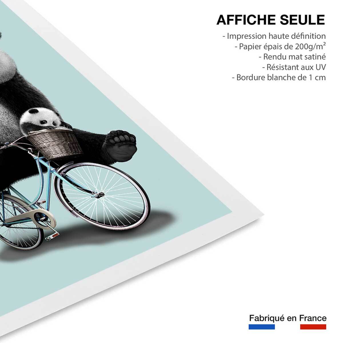 Affiche enfant amis à bicyclette  Affiche seule