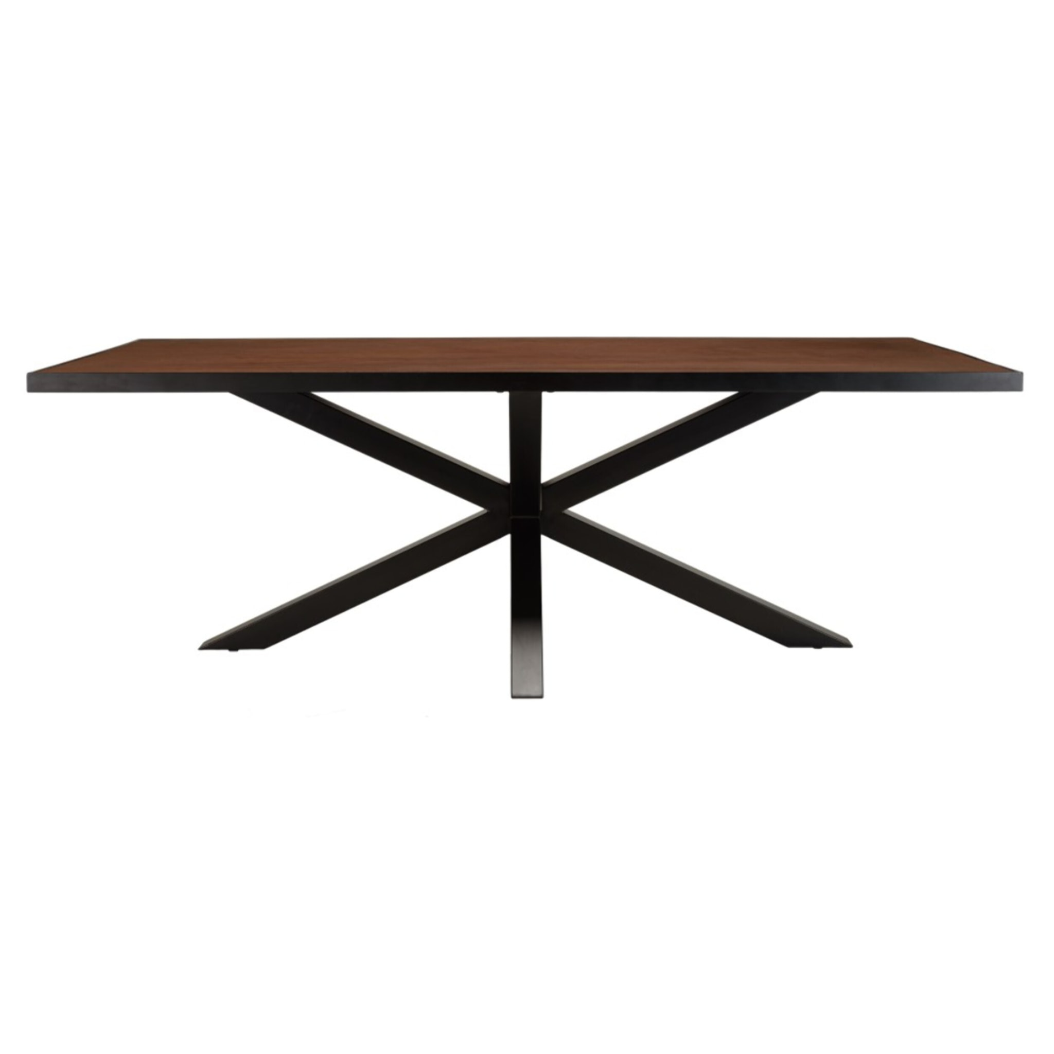 BASILE - Table à manger 220x100 couleur rouille effet pierre