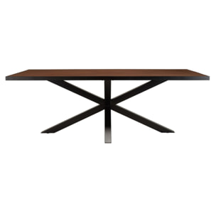 BASILE - Table à manger 220x100 couleur rouille effet pierre