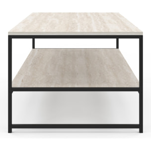 Table basse double plateau effet travertin