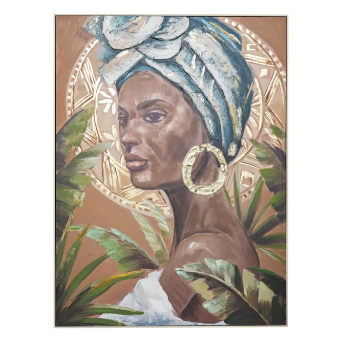 Toile peinte encadrée "Macarena" marron 122x92cm