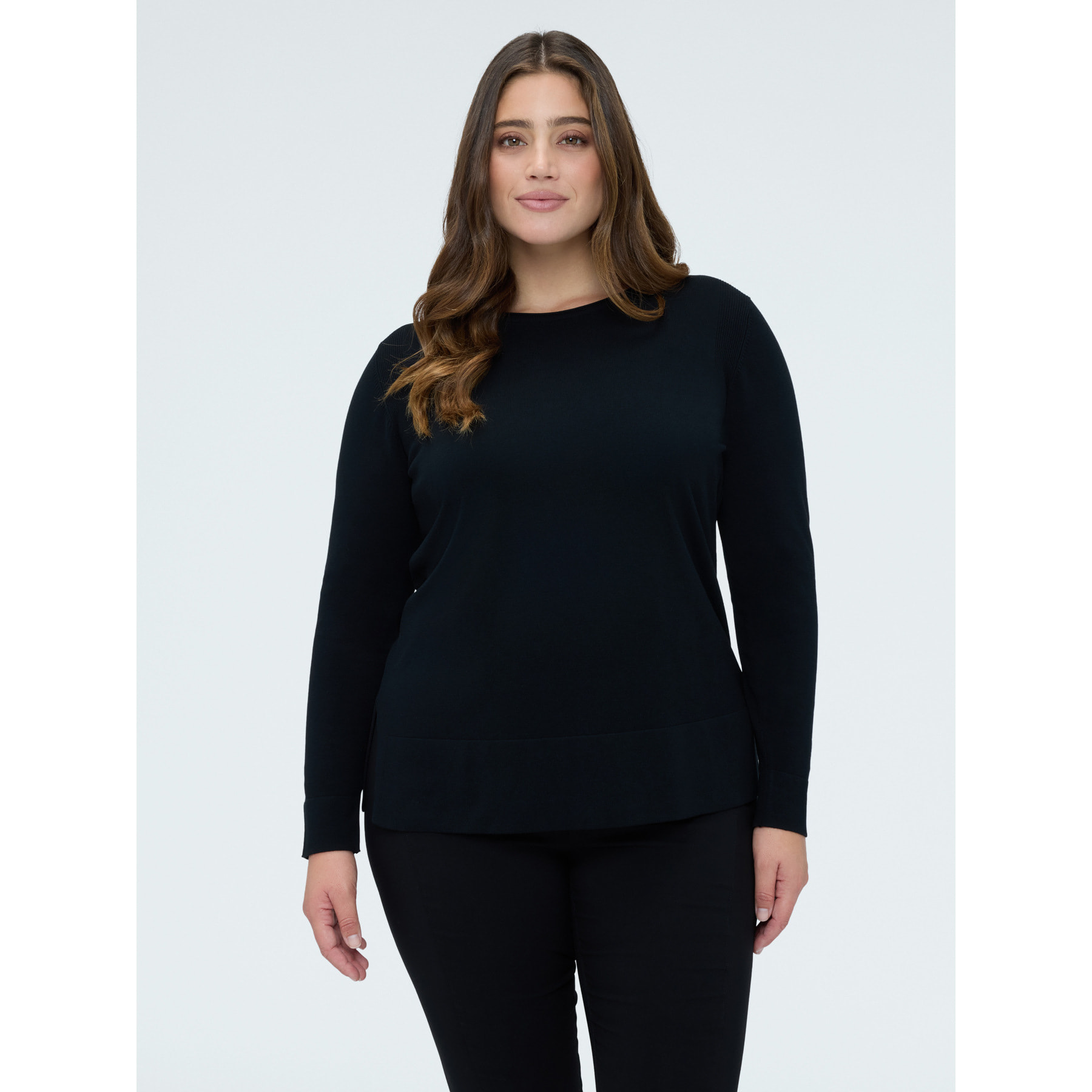 Fiorella Rubino - Camiseta de cuello redondo en mezcla de viscosa - Negro