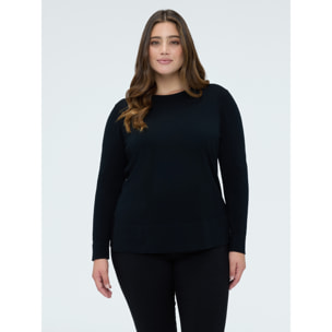 Fiorella Rubino - Camiseta de cuello redondo en mezcla de viscosa - Negro