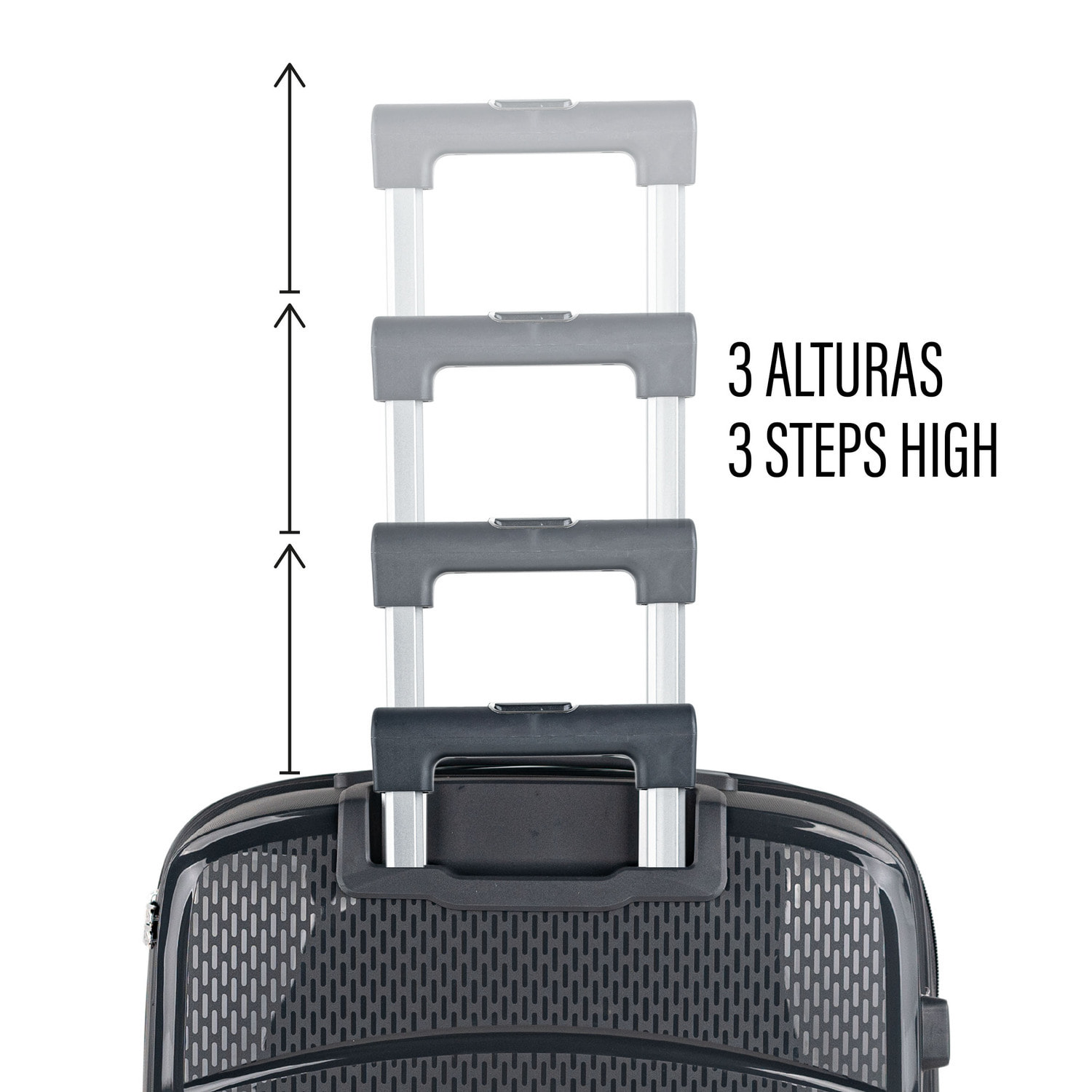 Juego De Maletas Rígidas Pp Itaca Moscu Antracita